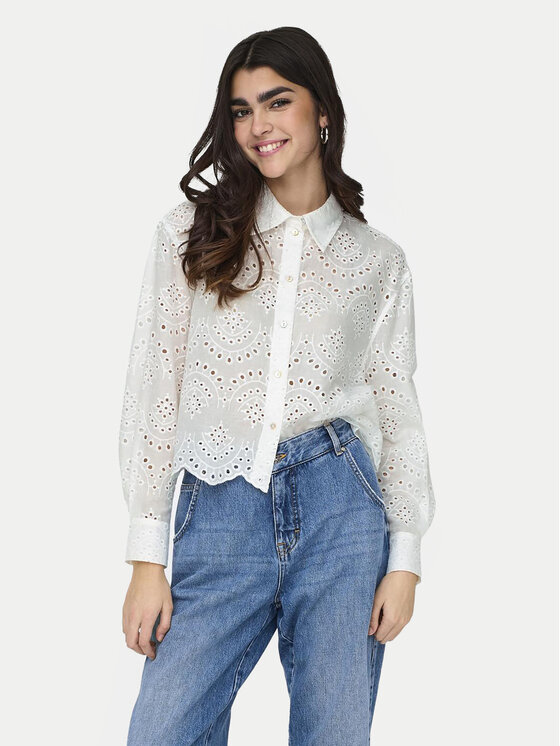 ONLY Koszula Valais 15269568 Biały Loose Fit