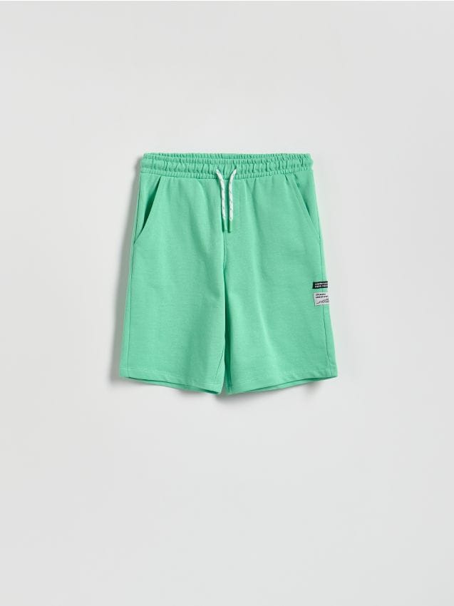 Reserved - Bawełniane szorty - zielony