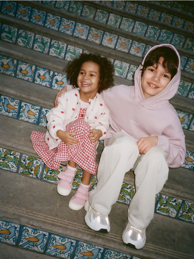 Reserved - Bawełniane spodnie wide leg - beżowy