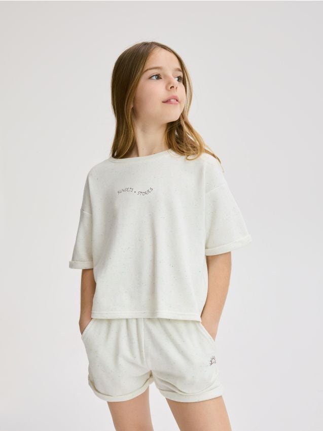 Reserved - Dzianinowy komplet z wiskozą - wielobarwny