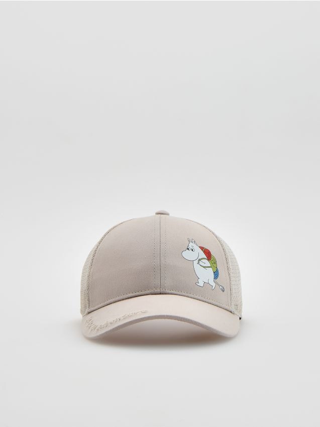Reserved - Czapka z daszkiem Muminki - beżowy