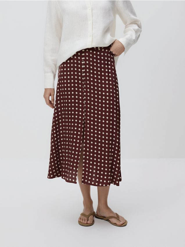 Reserved - Spódnica midi z wiskozy - wielobarwny