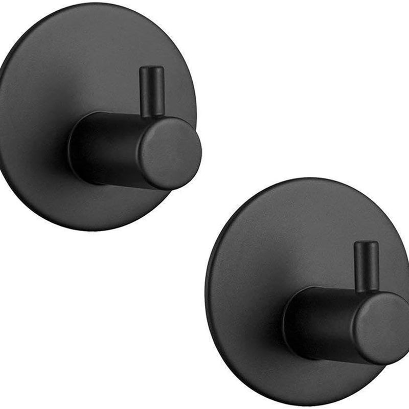 (2 sztuki) Haczyki samoprzylepne, haczyki ścienne ze stali nierdzewnej do łazienki, wieszaki na ręczniki do łazienki, kuchni, toalety, szaf, czarne,