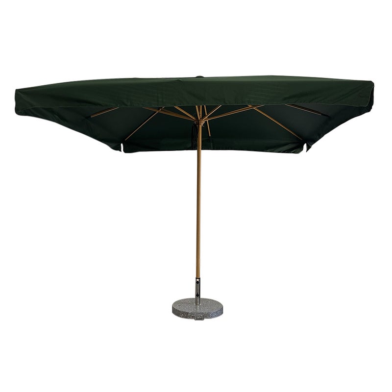 Tempo Style - Parasol ogrodowy Vomero 3x3 m Parasol ogrodowy z aluminium i poliestru 180 g/m² (zieleń/drewno dębowe)