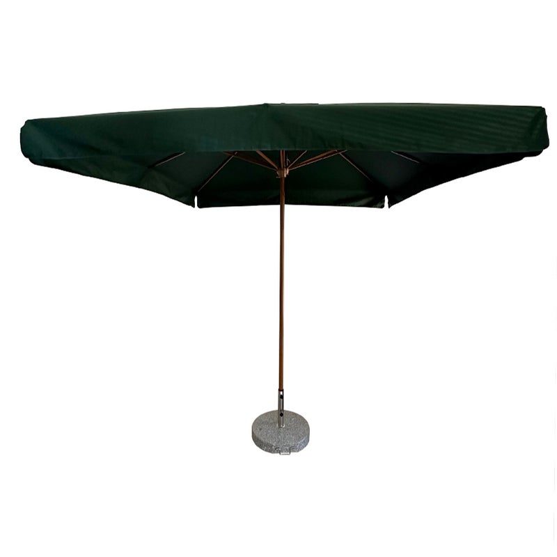 Tempo Style - Parasol ogrodowy Vomero 3x3 m Parasol ogrodowy z aluminium i poliestru 180 g/m² (zieleń/drewno orzechowe)