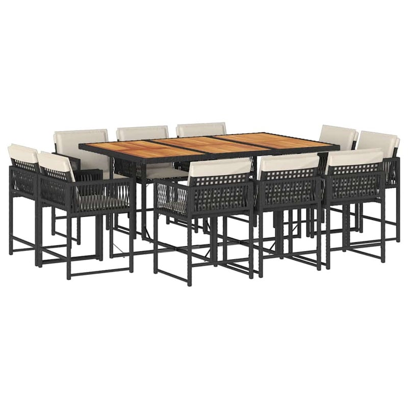 Zestaw Mebli Ogrodowych Czarny Polirattan Stół Krzesła Meble Ogrodowe Na Taras Ogród Balkon