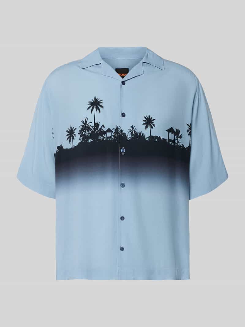 koszula casualowa o kroju regular fit z czystej wiskozy model 'LAPISY'