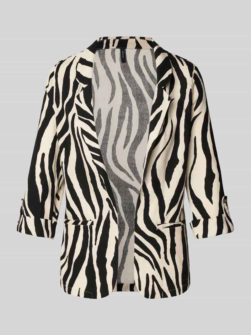 Krój loose fit krótki blezer z mieszanka wiskozy i lnu model 'JESMILO'