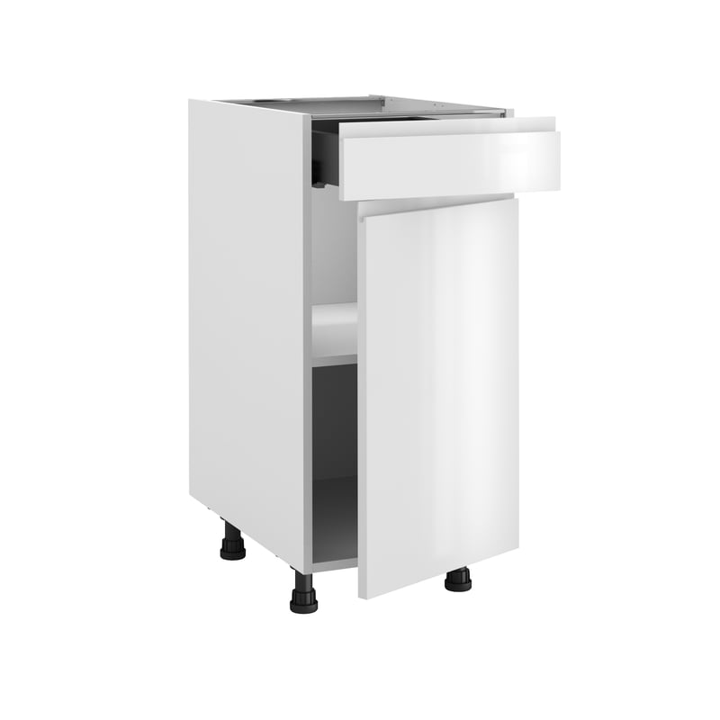 Szafka kuchenna stojąca z małą szufladą Tokyo 40 cm biały połysk Delinia ID