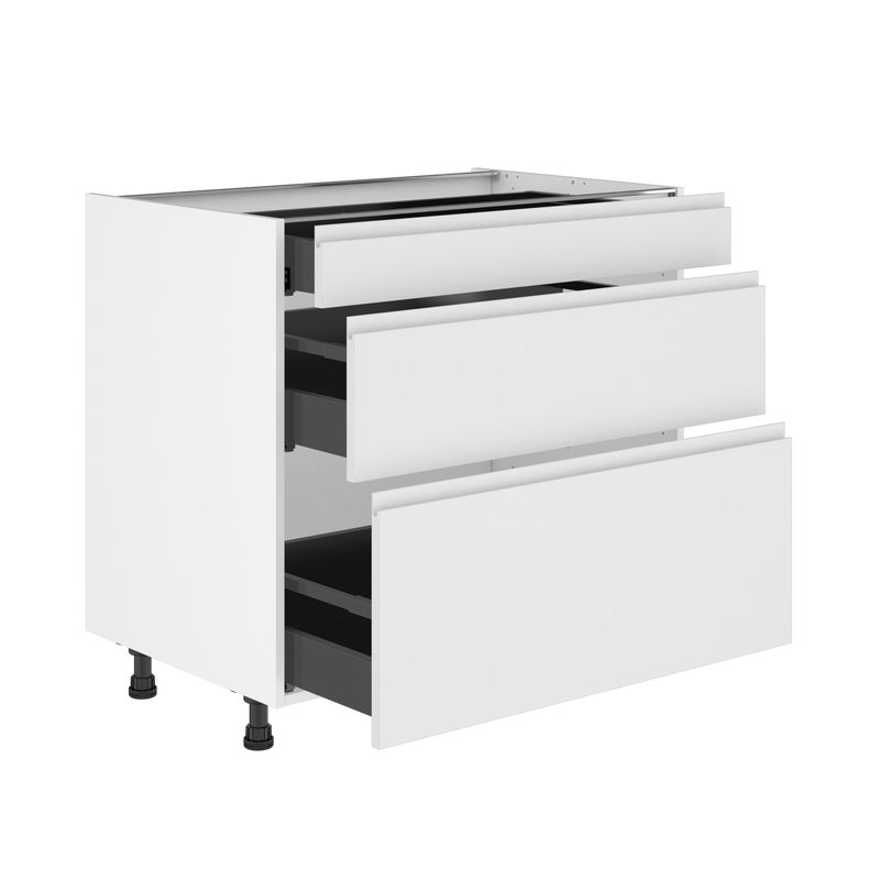 Szafka kuchenna stojąca z 3 szufladami Tokyo 90 cm biały mat Delinia ID