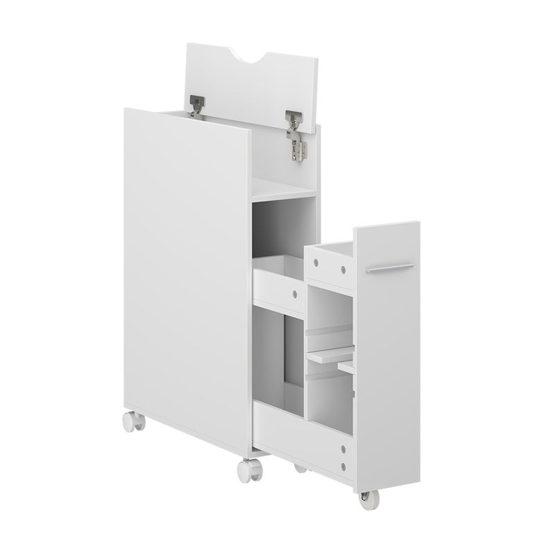 Vicco Szafka toaletowa Niva, Biały, 18 x 71.3 cm Z wysuwanym schowkiem