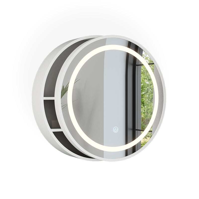 Vicco Szafka z lustrem w łazience Silva, Biały, 50 x 50 cm z 5 schowkami