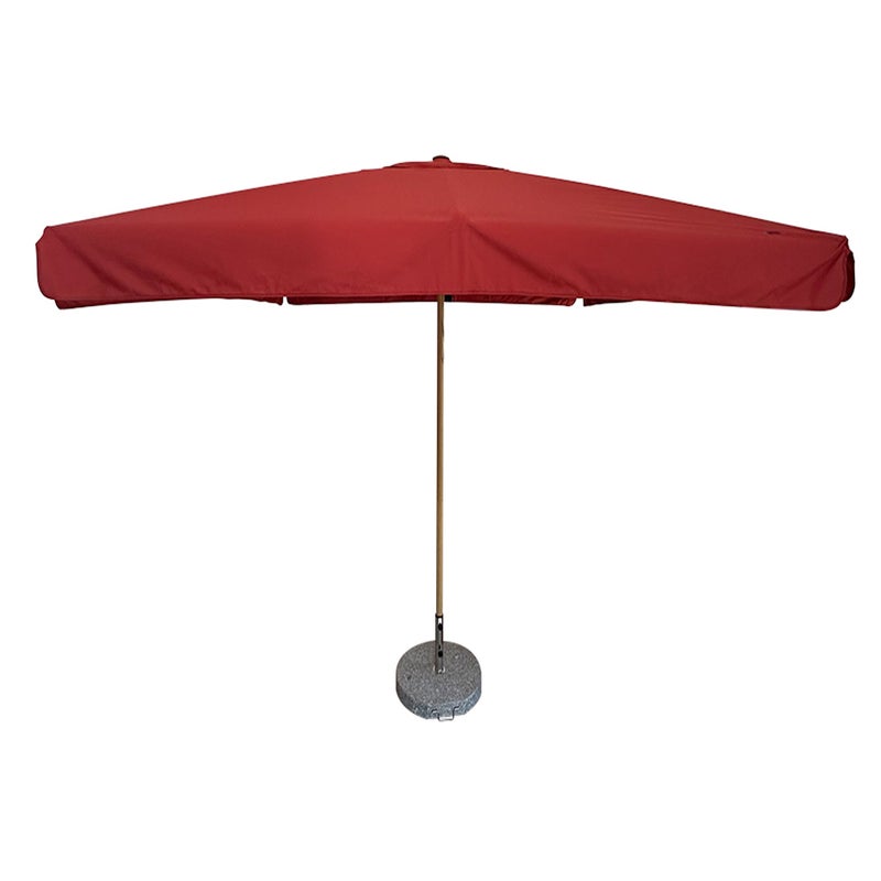 Tempo Style - Parasol ogrodowy Vomero 3x3 m Parasol ogrodowy z aluminium i poliestru 180 g/m² (terakota/drewno dębowe)