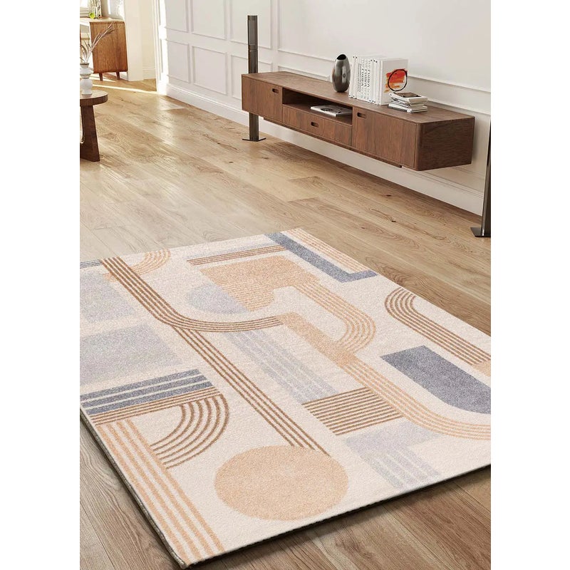 Dywan wewnętrzny prostokątny, beżowy / wielokolorowy, 160 x 230 cm, ASTRA geometryczny - ATTICGO