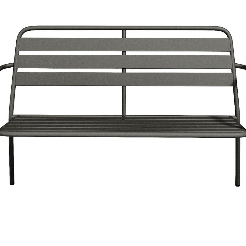MYLIA Metalowa ławka ogrodowa - Ciemnoszara - MIRMANDE