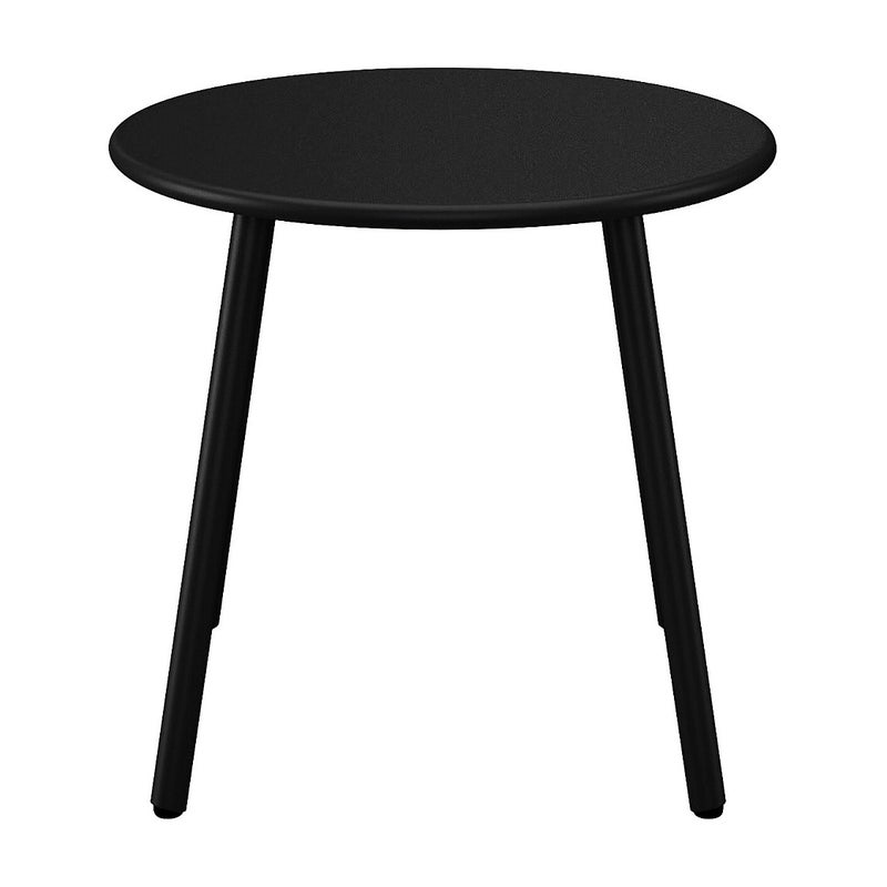 Stolik dostawiany ogrodowy okrągły z metalu - Czarny - MIRMANDE marki MYLIA