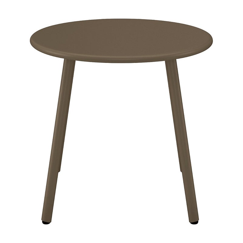 Stolik dostawiany ogrodowy okrągły z metalu - Taupe - MIRMANDE marki MYLIA