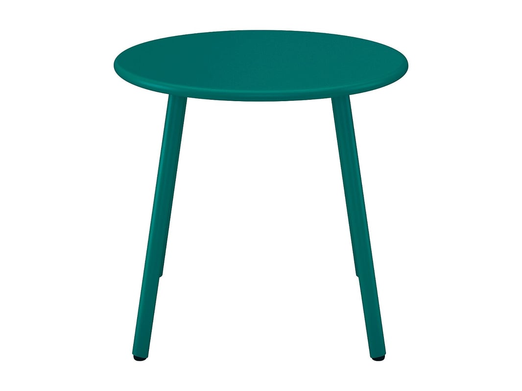 Stolik dostawiany ogrodowy okrągły z metalu - Błękit morski - MIRMANDE marki MYLIA