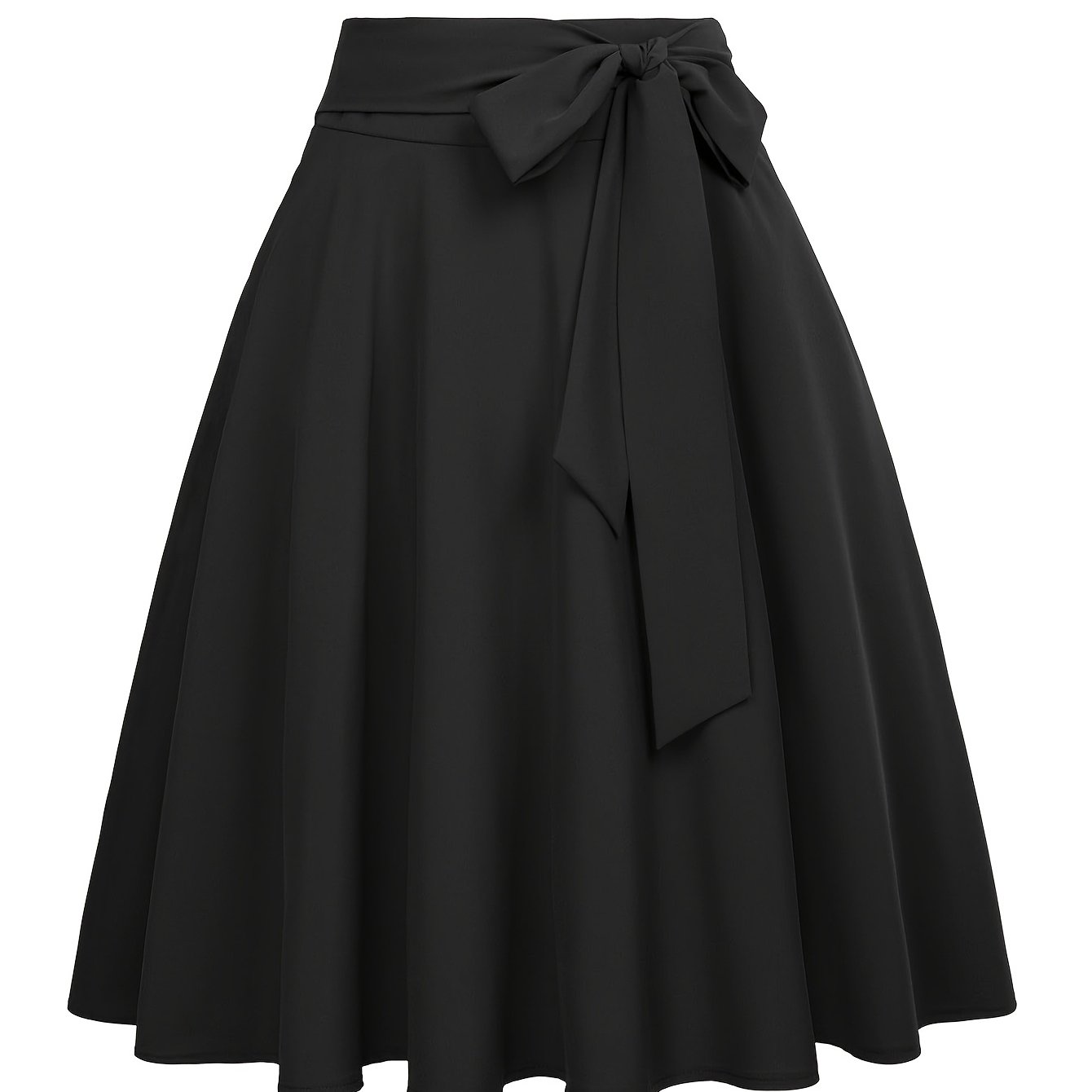 TEMU Jednokolorowa Wszechstronna Spódnica A-linia, Design, Rozkloszowana Spódnica Parasolka z Eleganckim Drapowaniem