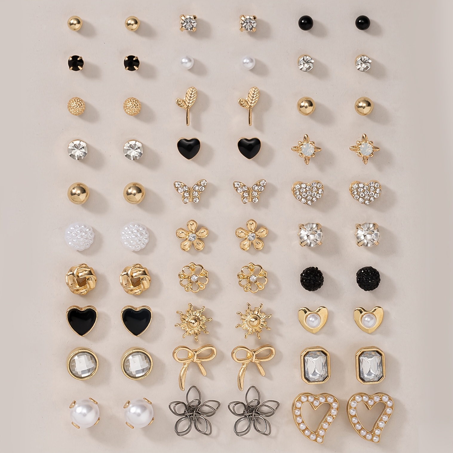 TEMU Zestaw 60 sztuk modnych i łatwych do noszenia dużych naszyjników damskich w kształcie z kokardą i kwiatami, okrągłe, codzienne, idealne na