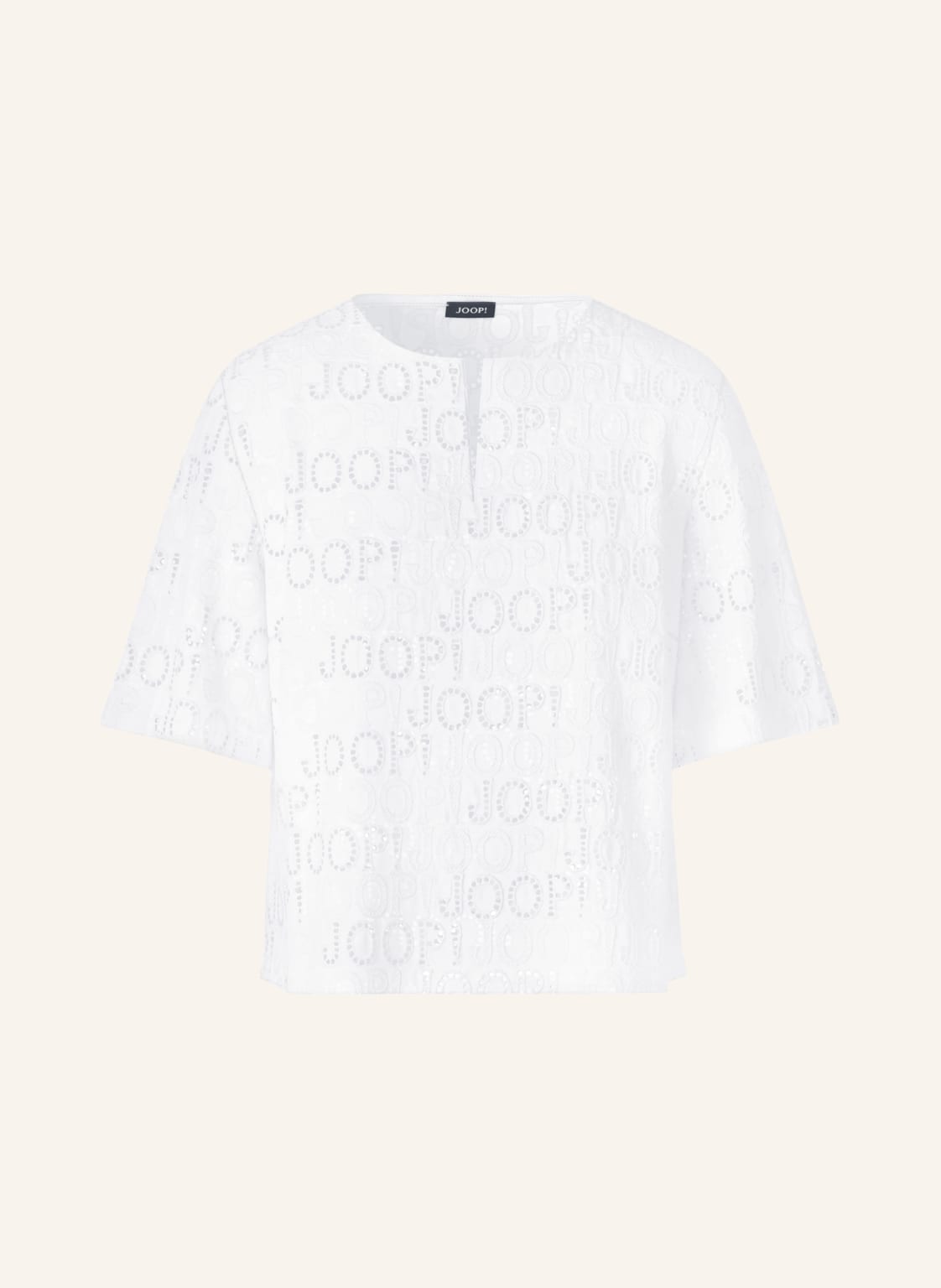 Joop! Bluzka Beljana Z Koronki Ażurowanej weiss