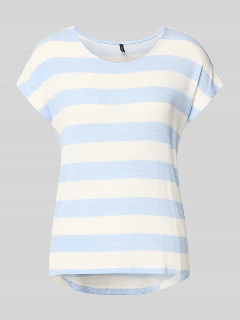 Pudełkowy krój t-shirt z mieszanki wiskozy model 'WIDE STRIPE'