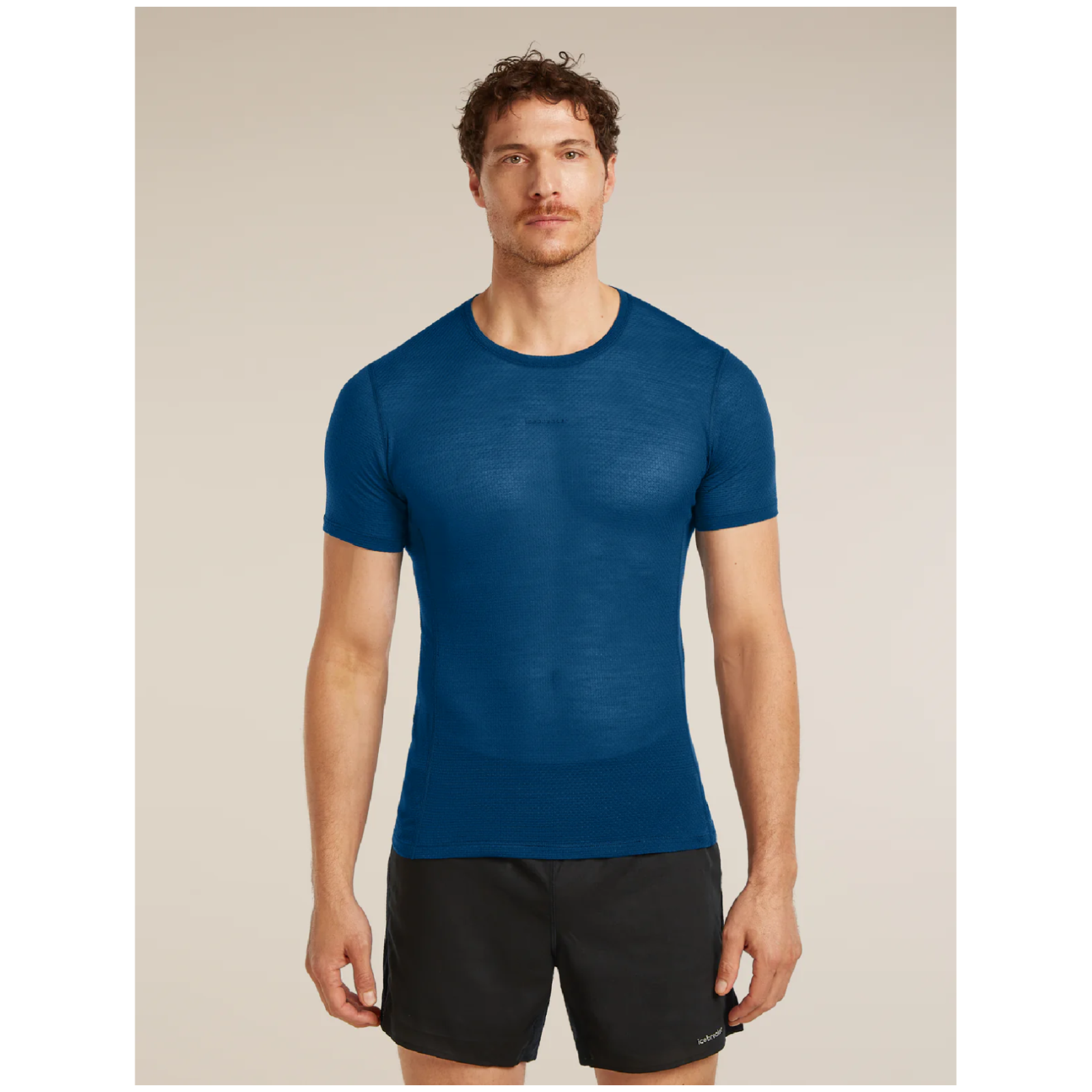 Męska koszulka Icebreaker M Mer 75 Cool-Lite Featherlight SS Crewe Rozmiar: L / Kolor: niebieski