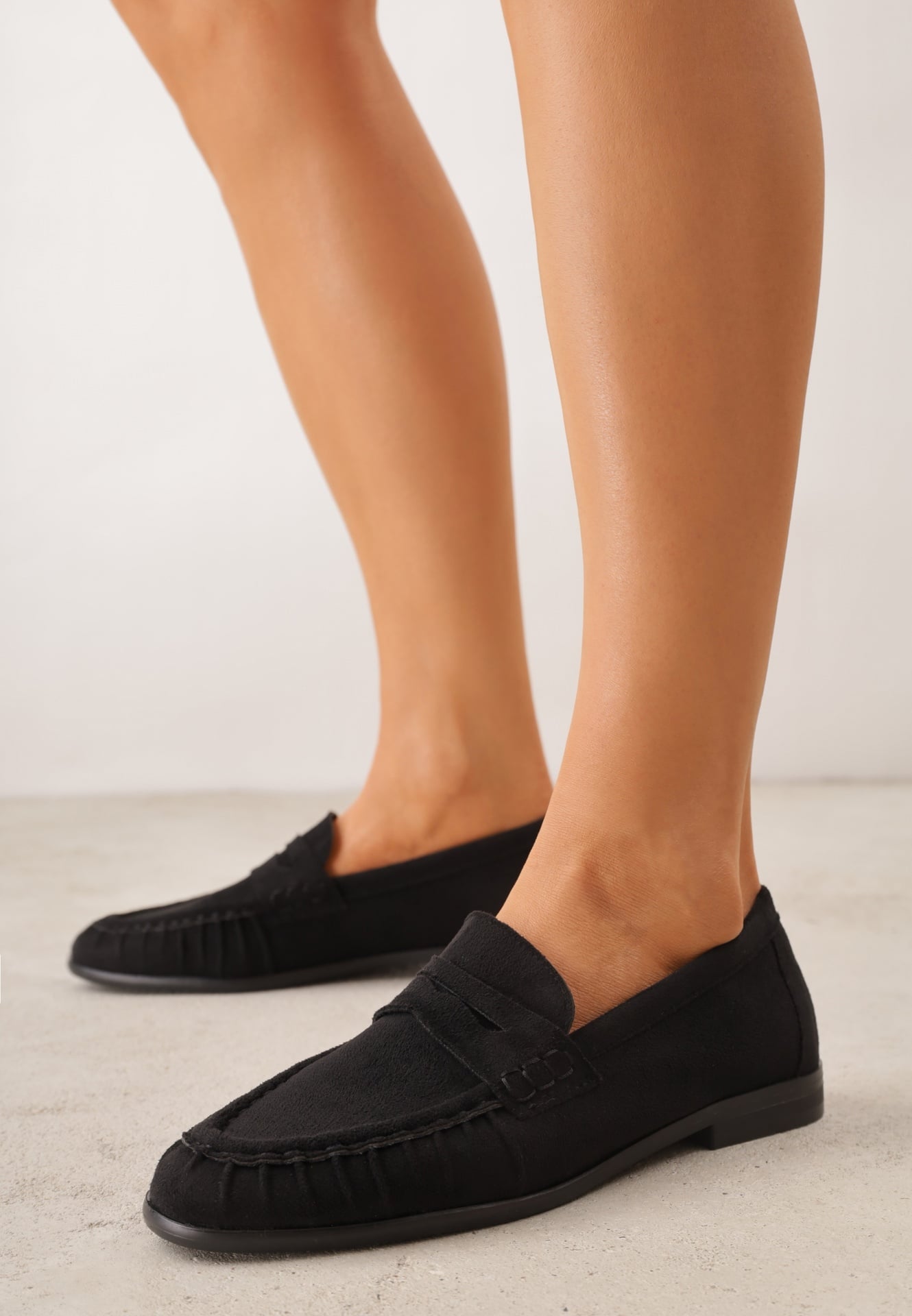 Czarne Mokasyny VICES ze Skórzaną Wkładką i Marszczeniem przy Nosku Ananora