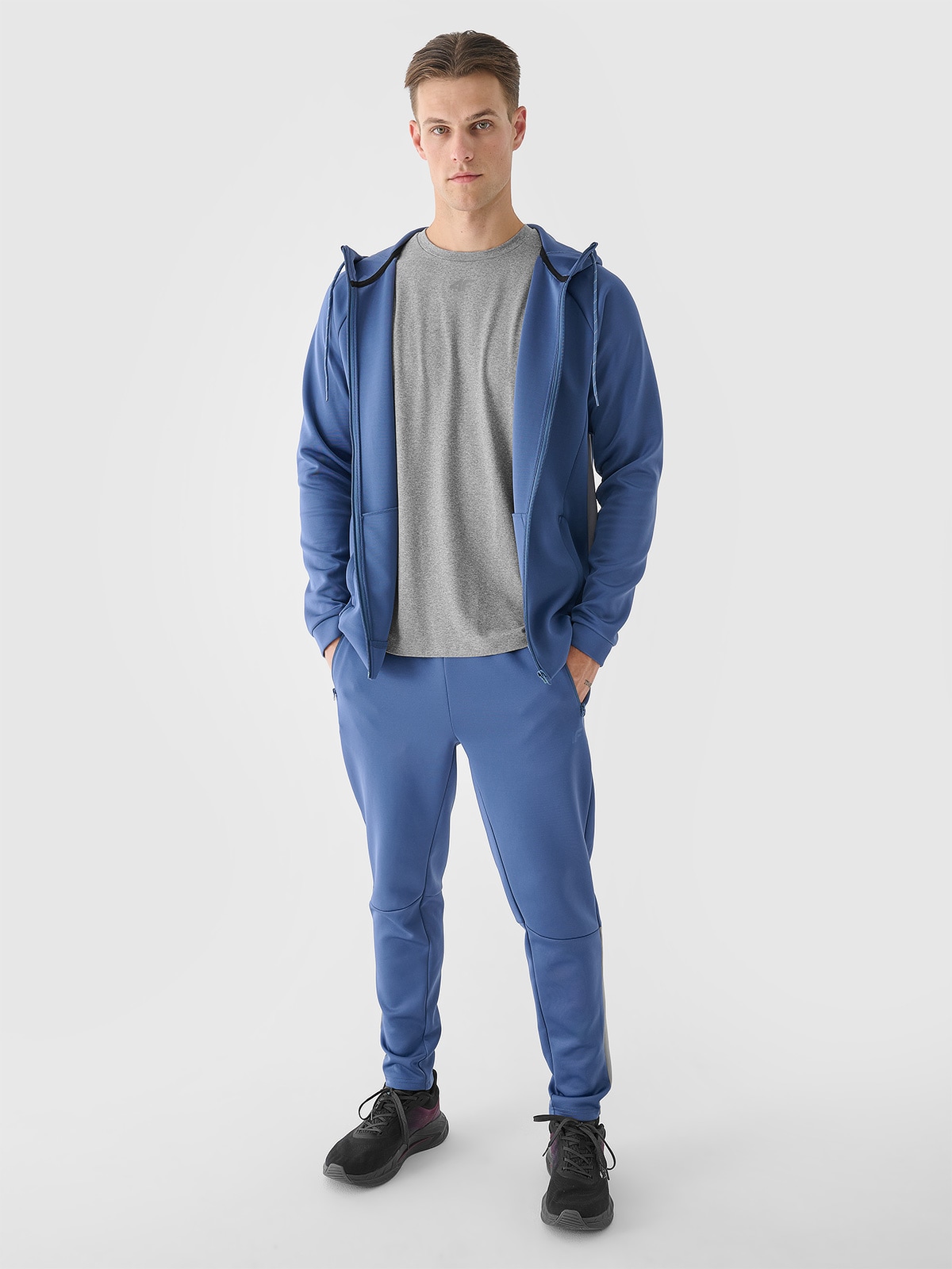 4F Spodnie treningowe szybkoschnące męskie - niebieskie XL