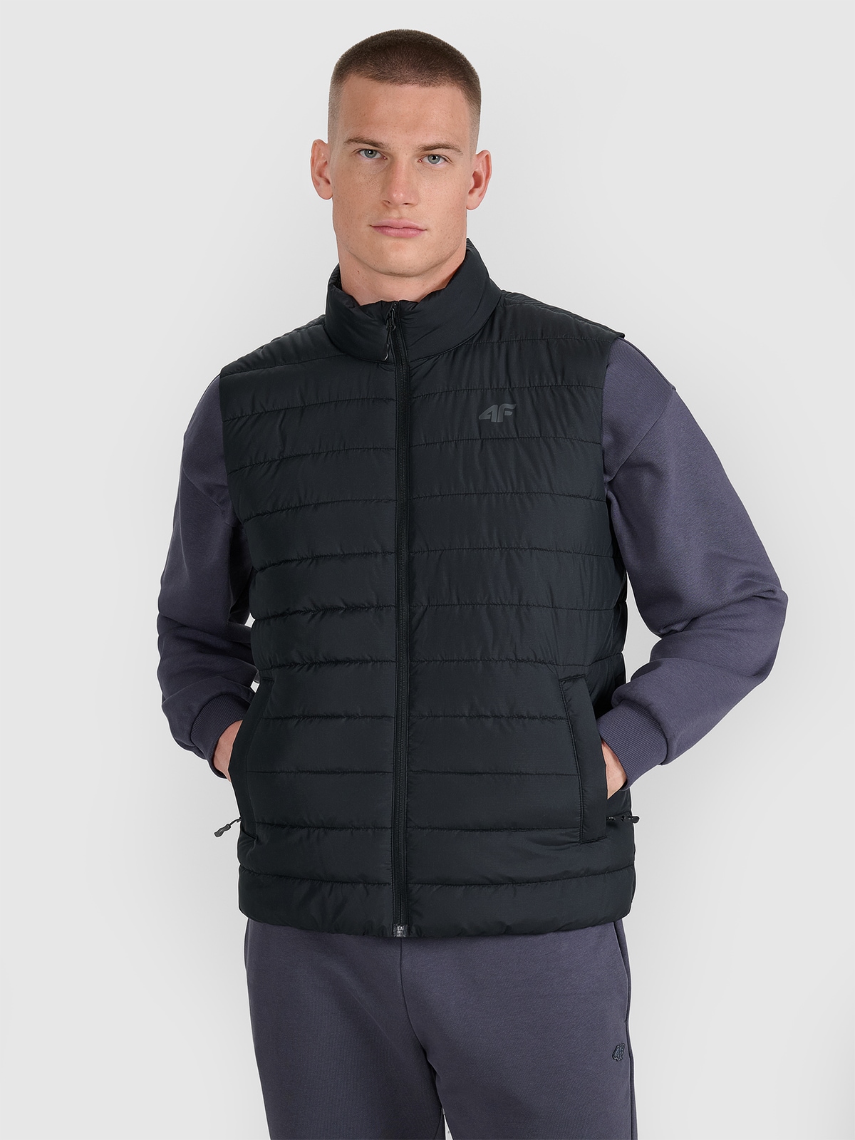 4F Bezrękawnik puchowy z wypełnieniem syntetycznym męski - czarny L