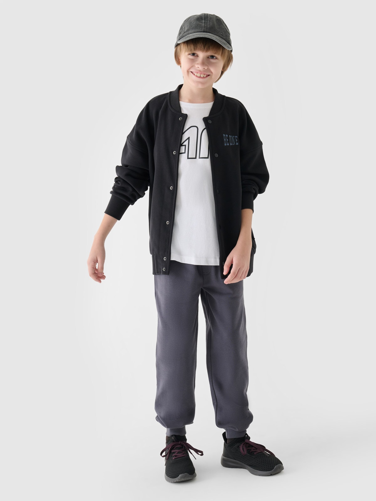 4F Spodnie dresowe joggery chłopięce - szare 164 (13-14 lat)