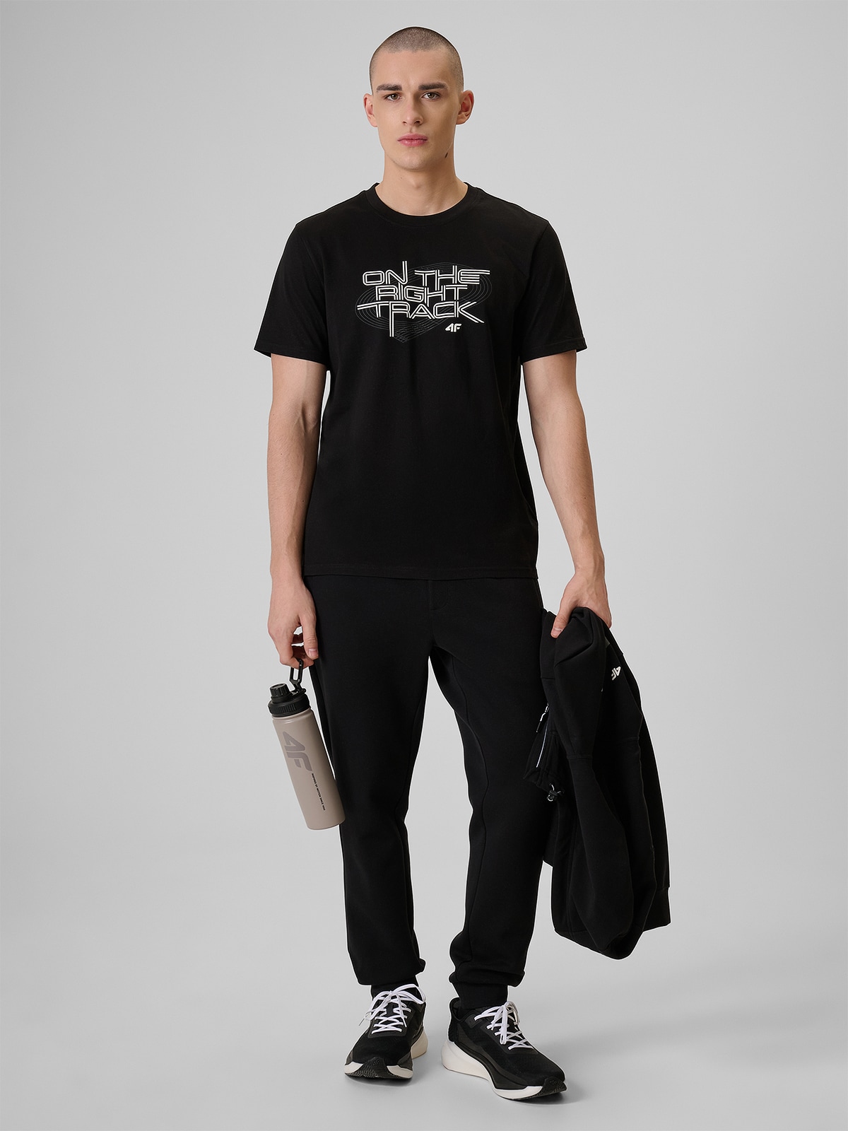 4F Spodnie dresowe joggery męskie - czarne XXL