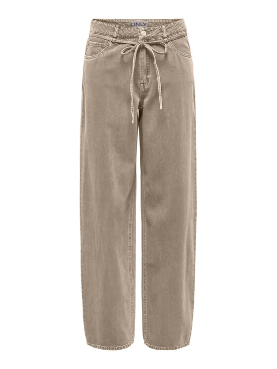 ONLY Jeansy Gianna 15372521 Beżowy Straight Leg