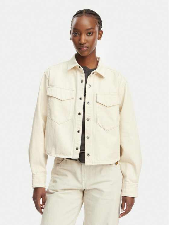 G-Star Raw Kurtka jeansowa D29107-E362 Kremowy Relaxed Fit
