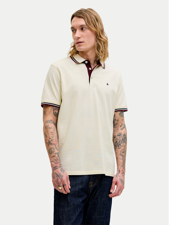 Jack & Jones Polo Paulos 12136668 Kremowy Regular Fit