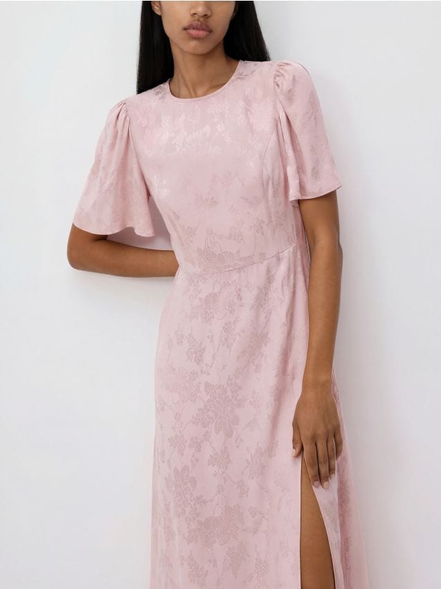 Reserved - Sukienka z wiskozy - pastelowy róż