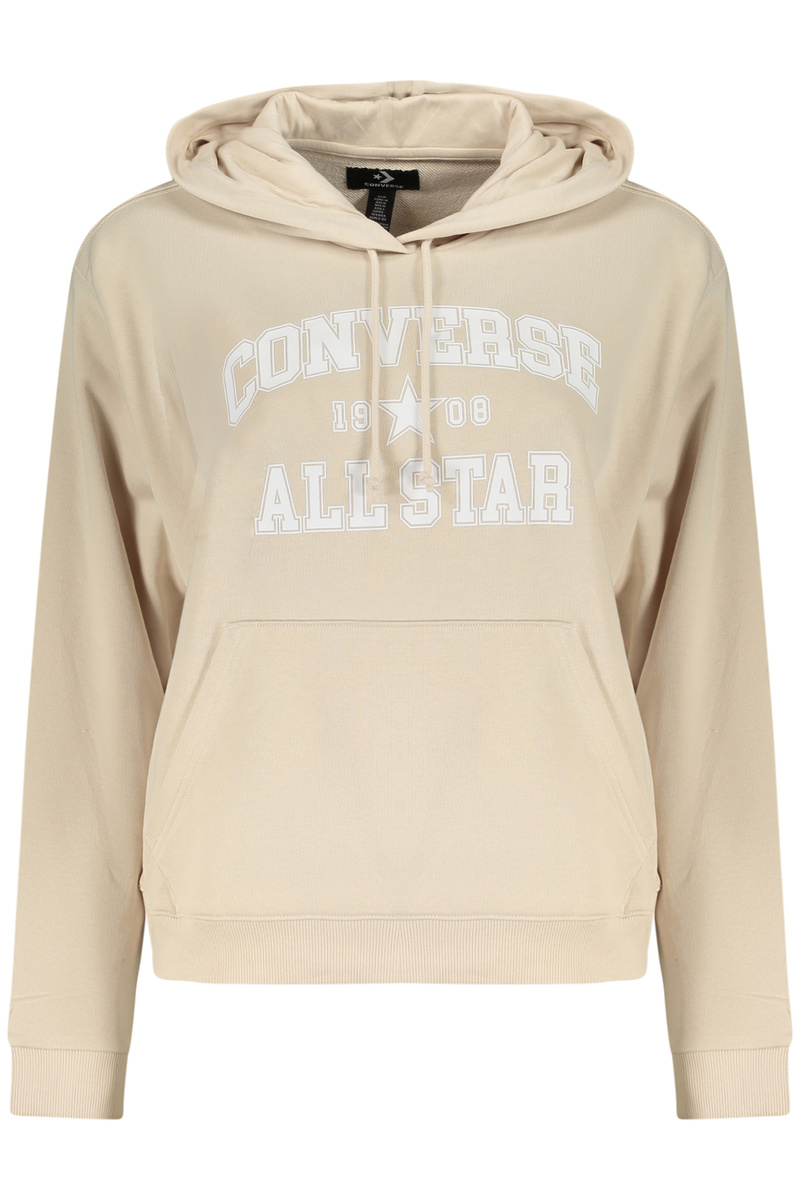 Bluza z kapturem Converse damska zapinana na zamek w kolorze beżowym