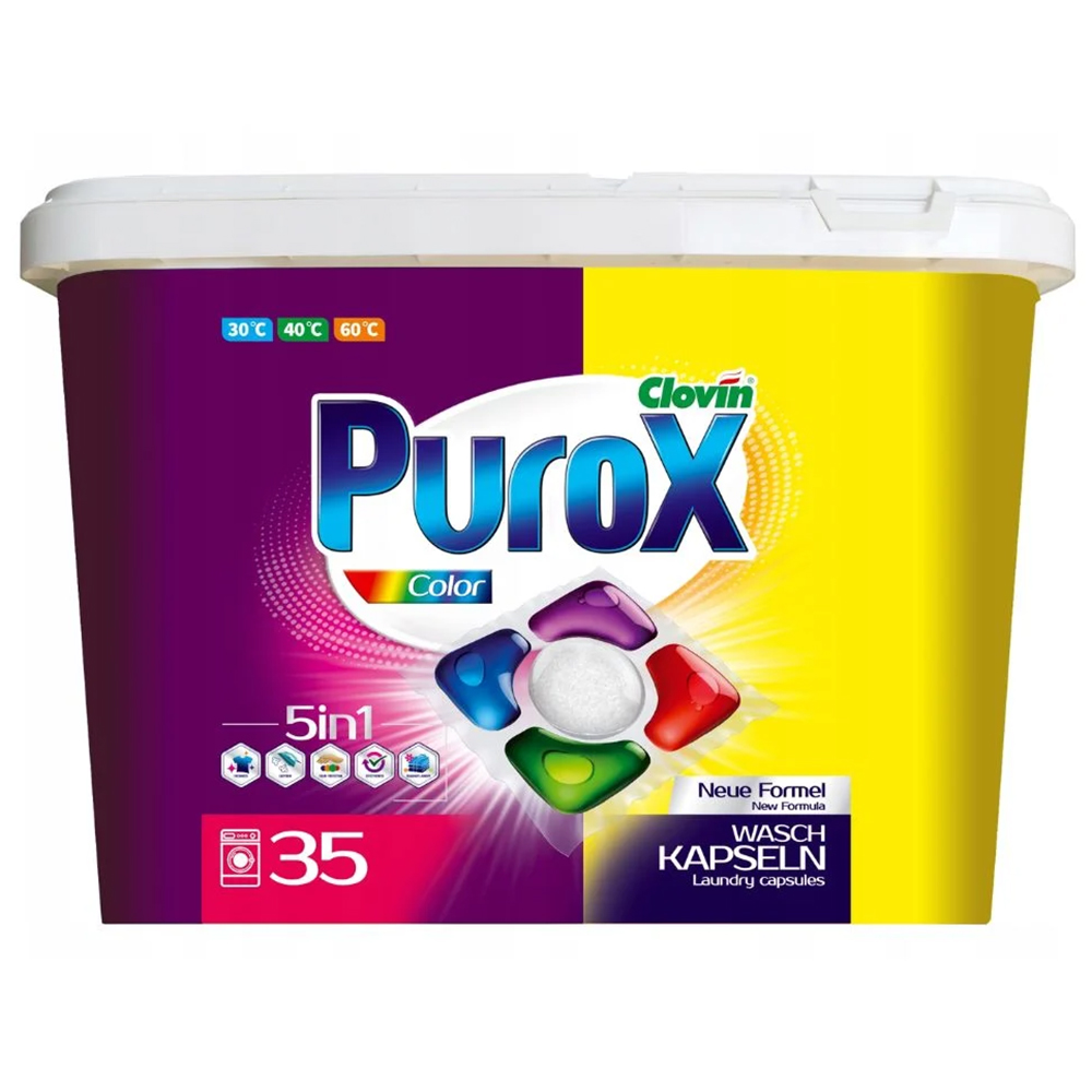 Purox Color, kapsułki proszkowo-żelowe do prania, 35 sztuk