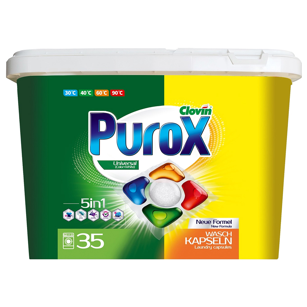 Purox Universal, kapsułki proszkowo-żelowe do prania, 35 sztuk