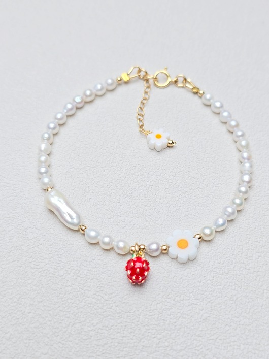 Bransoletka Poziomka w Perłach