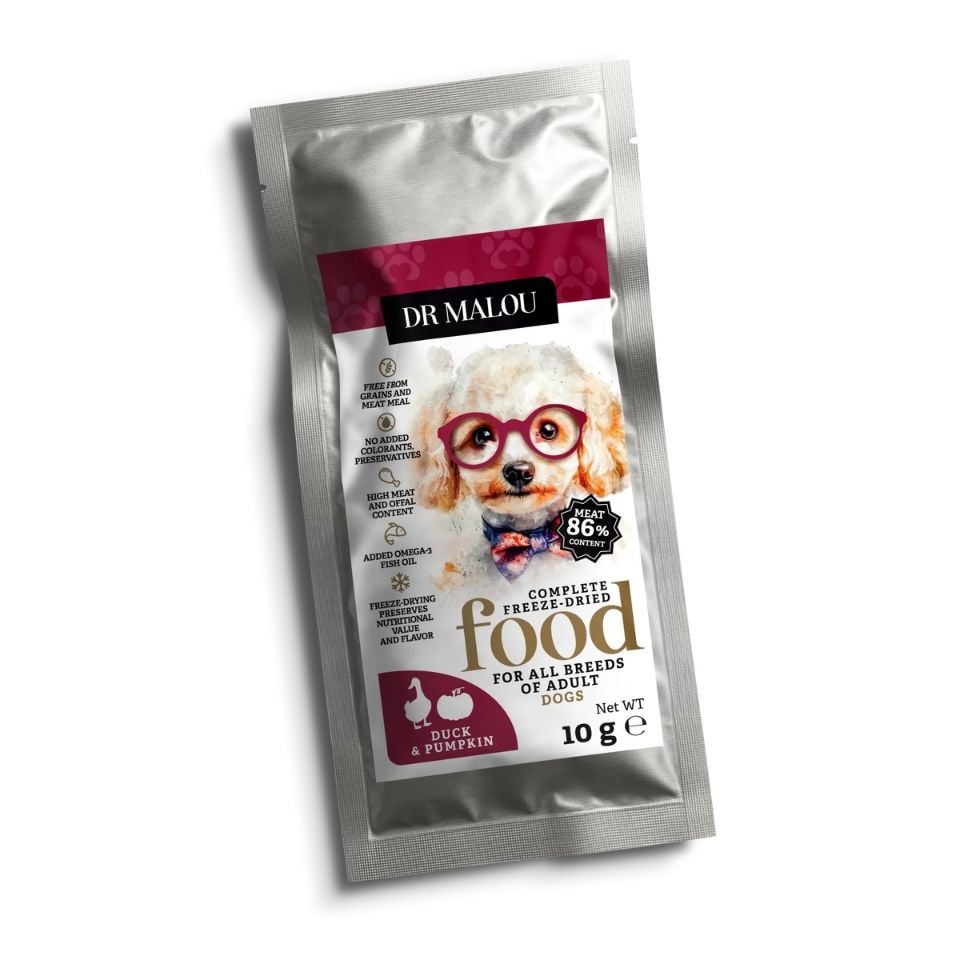 DR MALOU Liofilizowana karma Kaczka z dynią 10 kg sucha karma dla psów