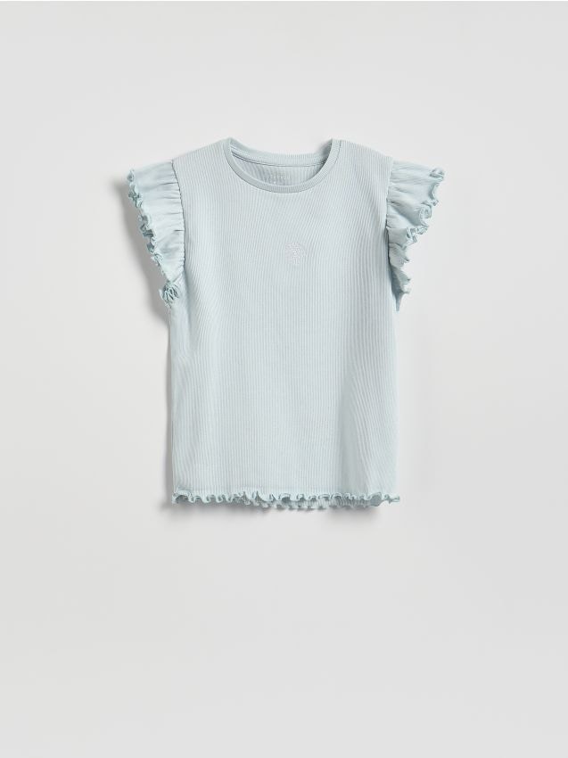 Reserved - Bluzka z falbankami - jasnoniebieski