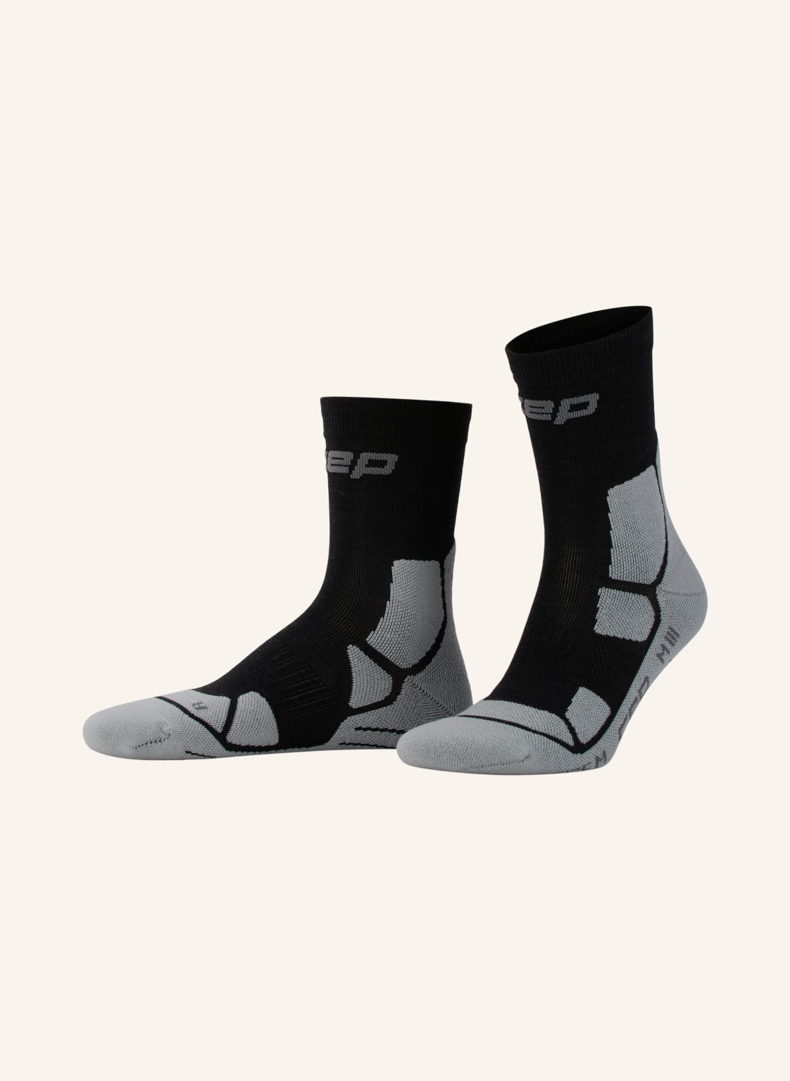 Cep Skarpety Trekkingowe Hiking Mid Cushion Compression – Mid Cut Z Wełną Merynosową schwarz