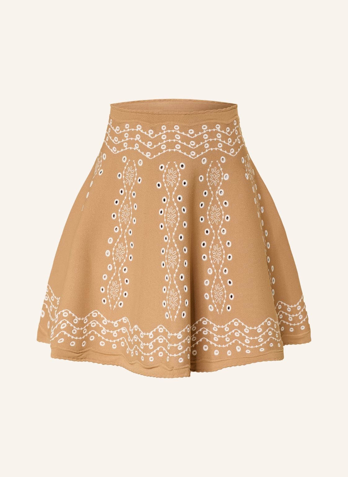 Sandro Spódnica Z Dzianiny beige