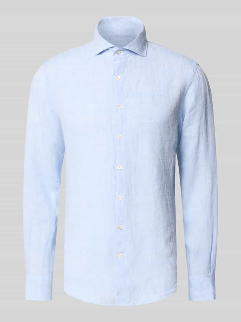 Koszula lniana o kroju regular fit z kołnierzykiem kent