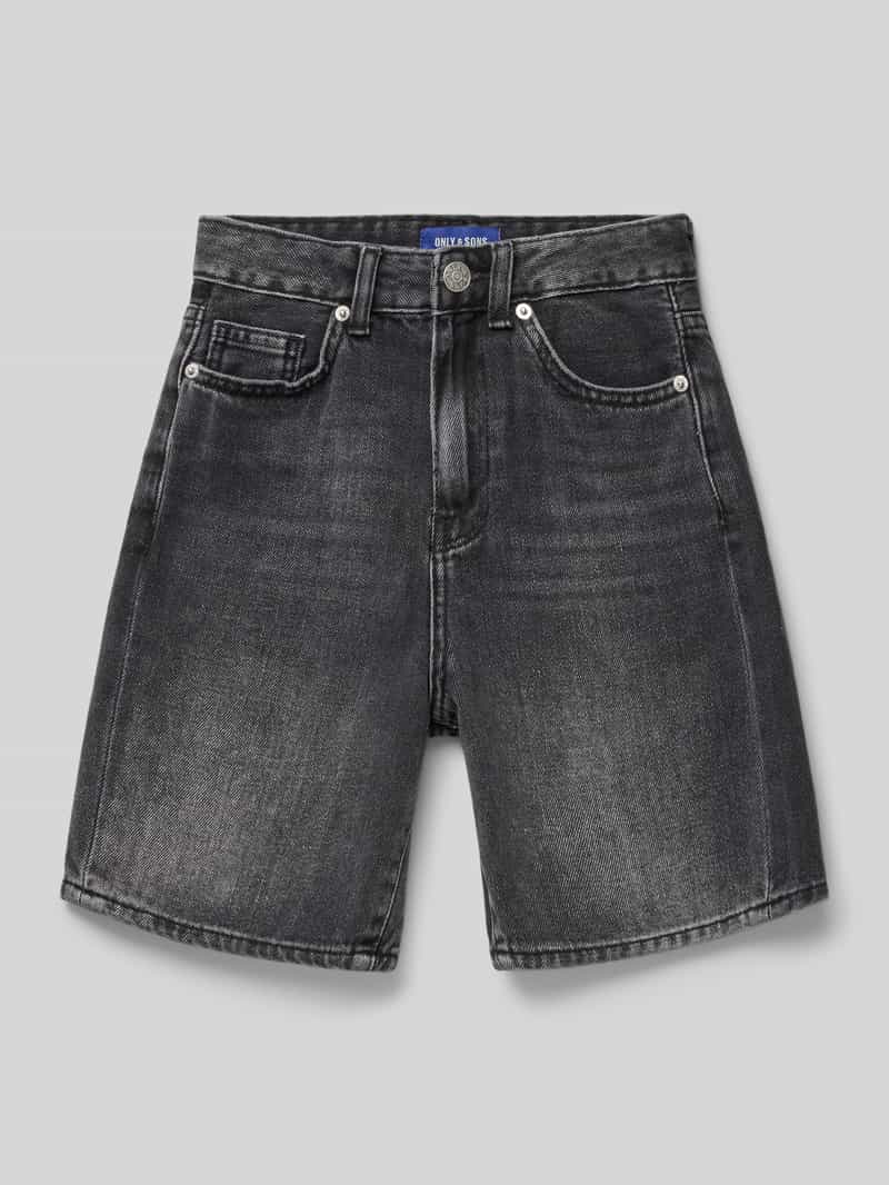Szorty jeansowe o kroju loose fit z czystej bawełny ekologicznej model 'FADE'