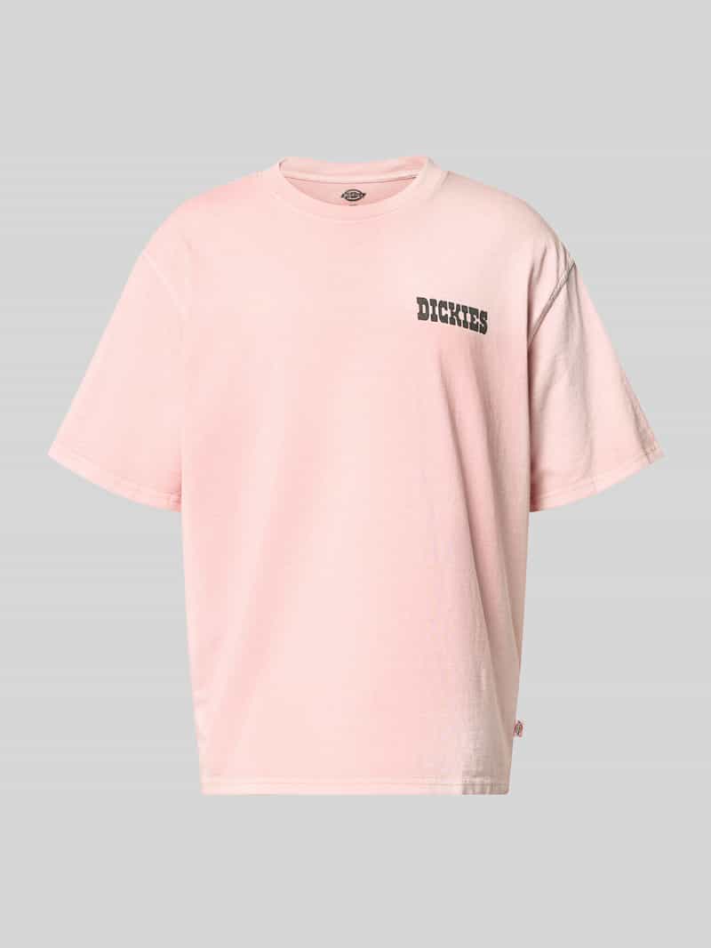 t-shirt z logo i okrągłym dekoltem