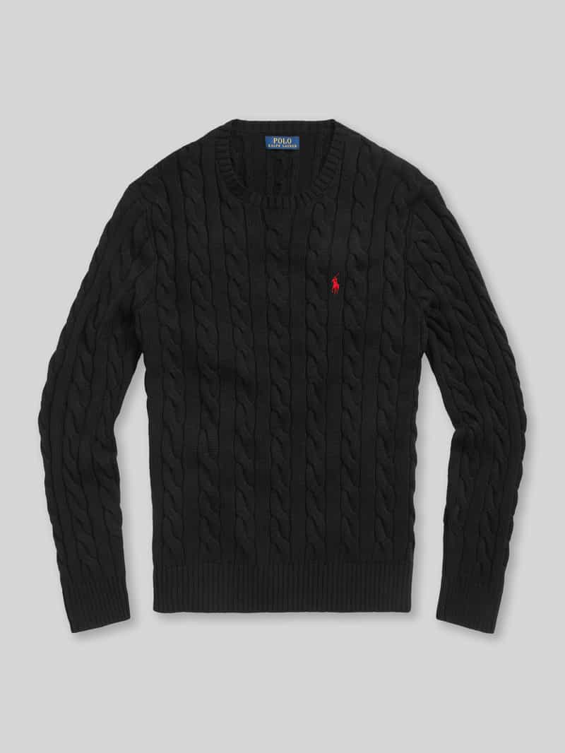 Regular Fit sweter dzianinowy z czystej bawełny