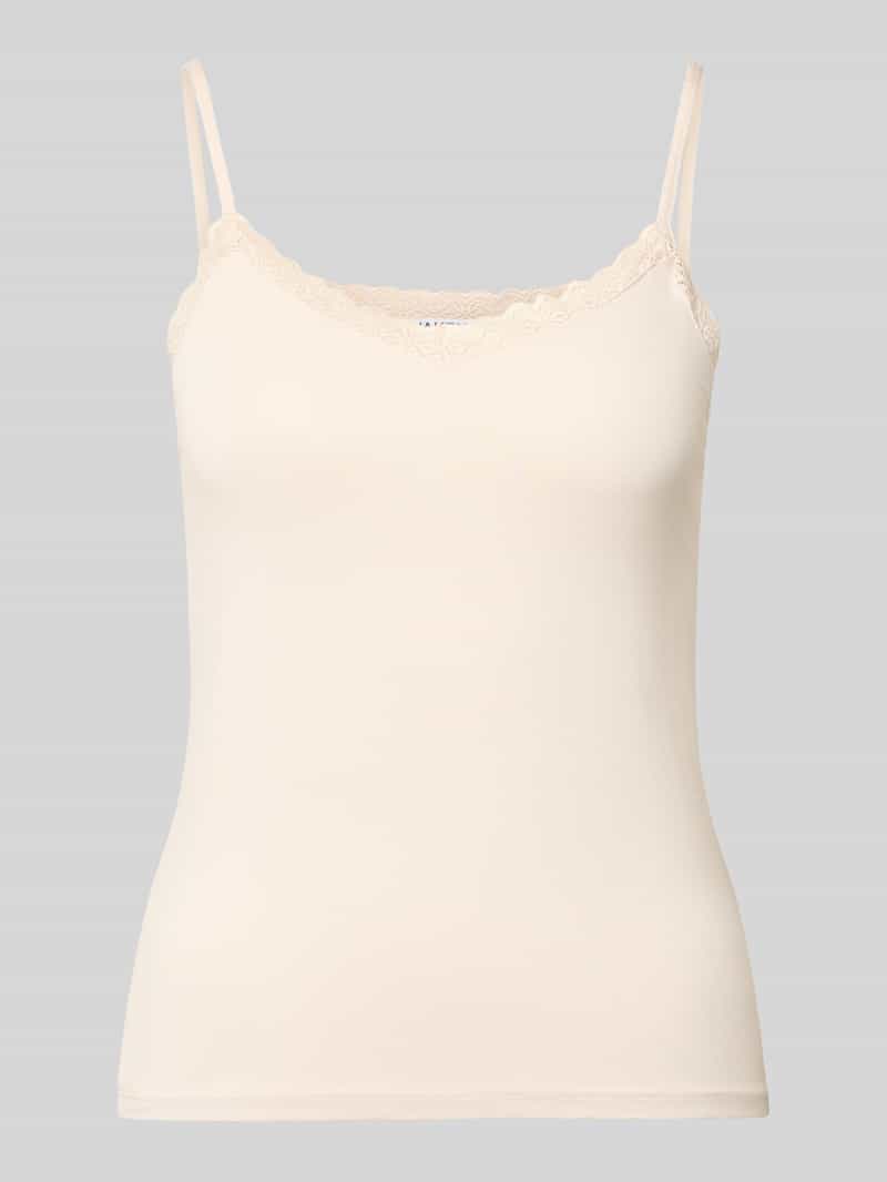 Top koronkowy z cienkimi ramiączkami