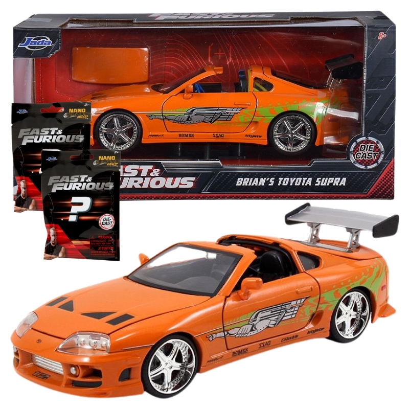 Szybcy i Wściekli Autko Pojazd Toyota Supra 1995 + 2 x Gratis Saszetka Niespodzianka z Autkiem